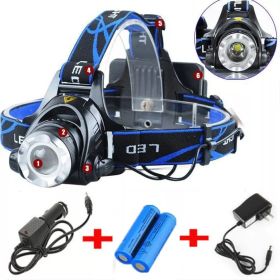 Rechargeable Headlight Super Bright 990000LM LED Headlamp Head Torch Flashlight (Color: Black)
