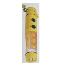 Red&Yellow Multi-functional Car Safety Hammer With Flashlight (Color: yellow)